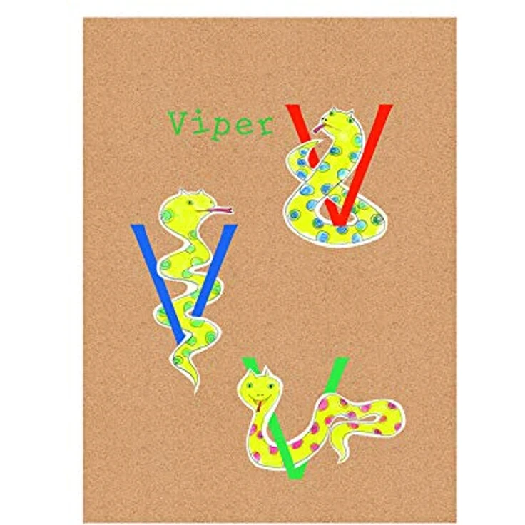 Komar ABC Animal V Wandbild, Kinderzimmer Poster zum ABC Lernen, 40 x 50 cm, ohne Rahmen, Deutsches Premium-Poster Fotopapier, lichtbeständig und wasserfest – Bild 1