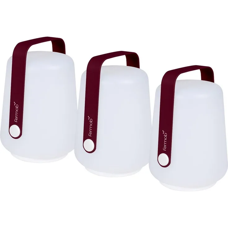 Balad Led Outdoor Leuchte H 12cm 3erSet Schwarzkirsche