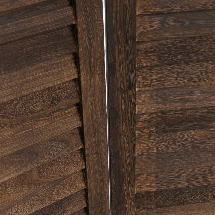 Paravent T568, Raumteiler Trennwand Sichtschutz Raumtrennung, Ornamente klappbar Paulownia Holz 170x240cm ~ braun – Bild 5