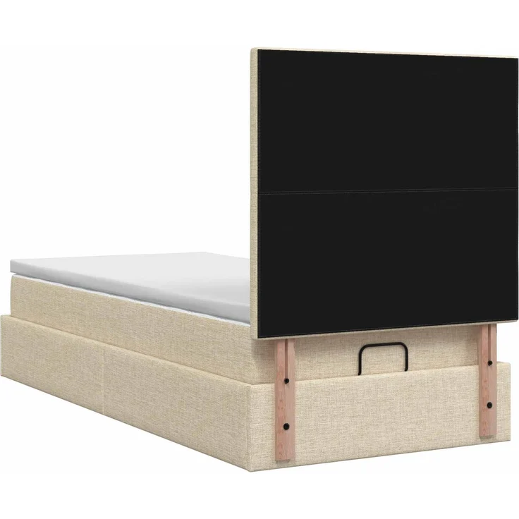 vidaXL Ottoman Bett mit Matratze mit Kopfteil Creme 100 x 200 cm Stoff 3457554 – Bild 9