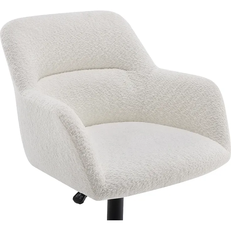 Vente-unique - HEKA Office chair StoffStoffSamt Weiß - B 59 cm x H 86 cm76 cm x L 59 cm – Bild 5