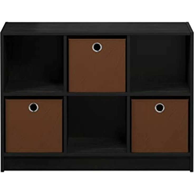 Furinno Cubic Kleiderschrank-Organizer und Aufbewahrung, 6-Fach Würfelregal mit Boxen, Offenes Regal Kleiderschrank-Aufbewahrung, für Kleiderschrank, Schlafzimmer, Wohnzimmer, Americano/Mittelbraun – Bild 4