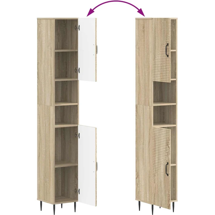vidaXL 4-teiliges Badezimmer-Schrank-Set HAARLEM Sonoma-Eiche 3417938 – Bild 9