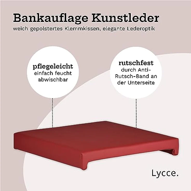 Lycce Bankauflage Bankkissen Klemmkissen Sitzkissen mit 2 Leisten, 40cm Klemmtiefe, (1 St), verrutscht nicht, mit Klemmfunktion, versch. Farben – Bild 3