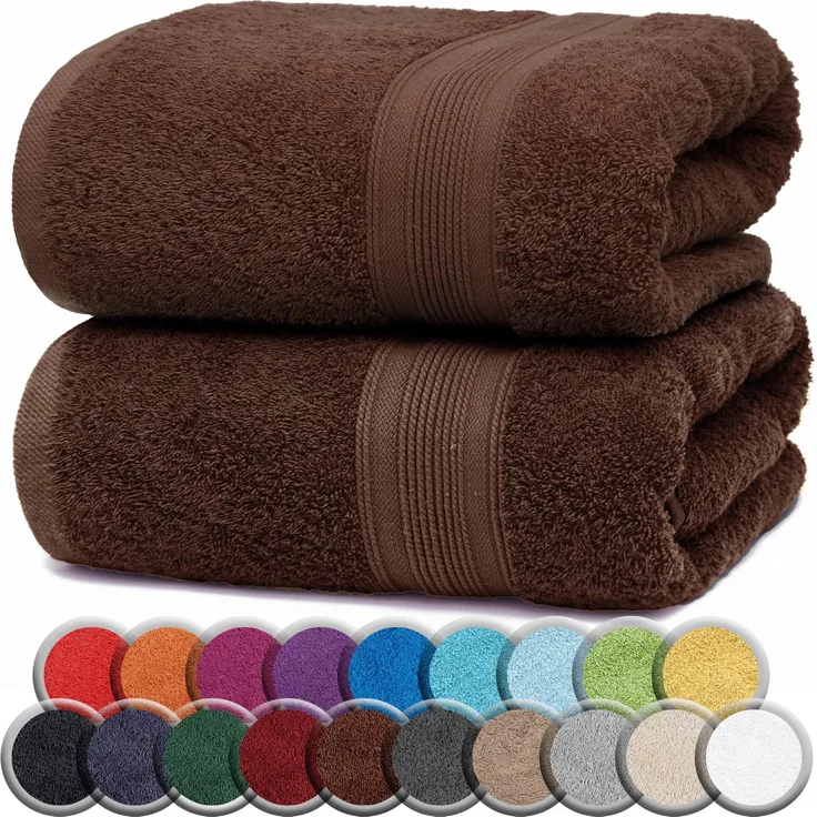 NatureMark 2er Pack SAUNATÜCHER Premium Qualität 80x200 cm SAUNATUCH Sauna-Handtuch 100% Baumwolle Farbe: Schoko Braun