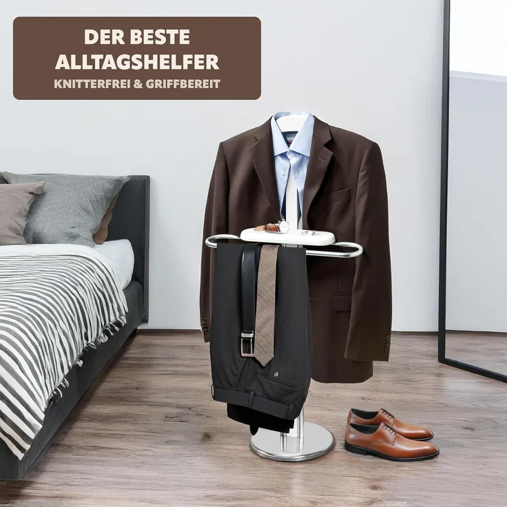 bremermann Herrendiener Kleiderbutler, Herrendiener, stummer Diener, Garderobe, weiß – Bild 2