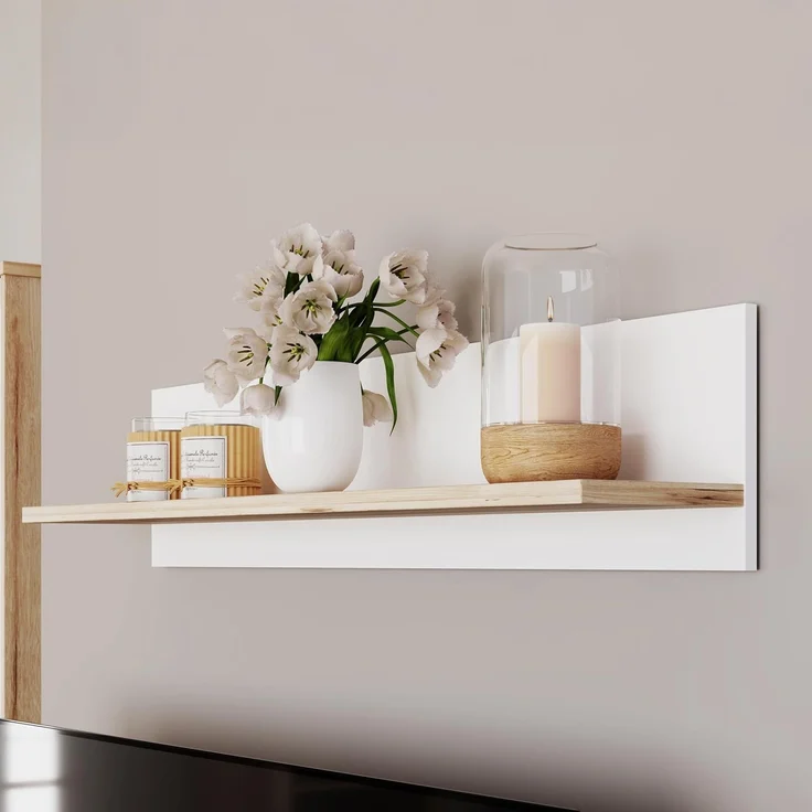 FORTE Wandboard Vankka Regal Wandmontage, Wandregal, zweifarbiges Dekor, einfache Montage – Bild 1