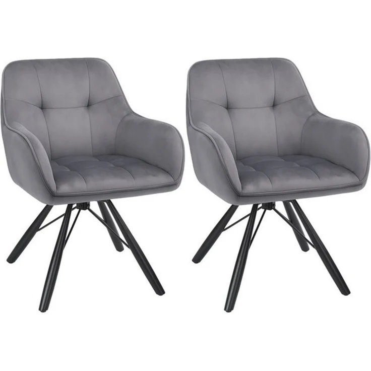 oyajia Polsterstuhl Esszimmerstühle drehbar mit Armlehnen (2 St), 360 Grad Drehfunktion, Samtpolsterung – Bild 4