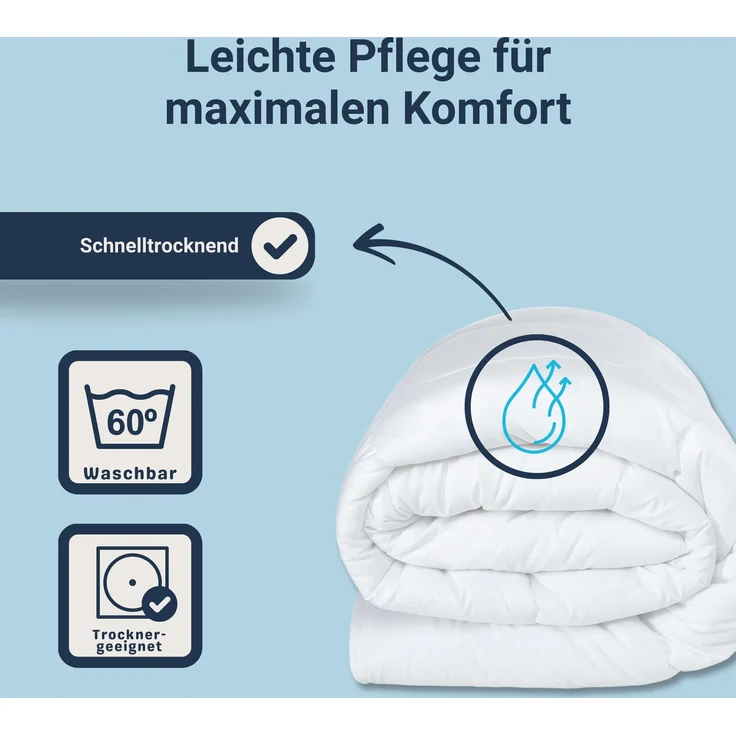 Traumhaft gut schlafen Softline - Steppbett, verschiedene Wärmestufen, Allergikergeeignet, Ausführung: Duo-Steppbett, Größe: 155 x 220 cm – Bild 3