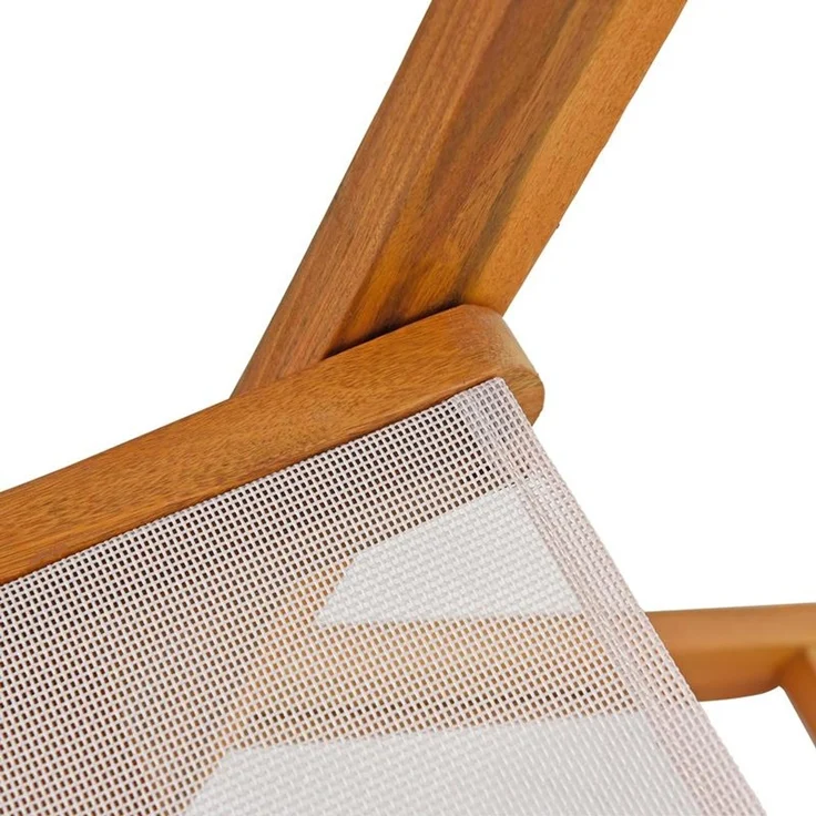 Estexo 2er Set Garten-Klappstuhl, Akazienholz natur / Textil weiß, 54 x 56 x 90 cm – Bild 3