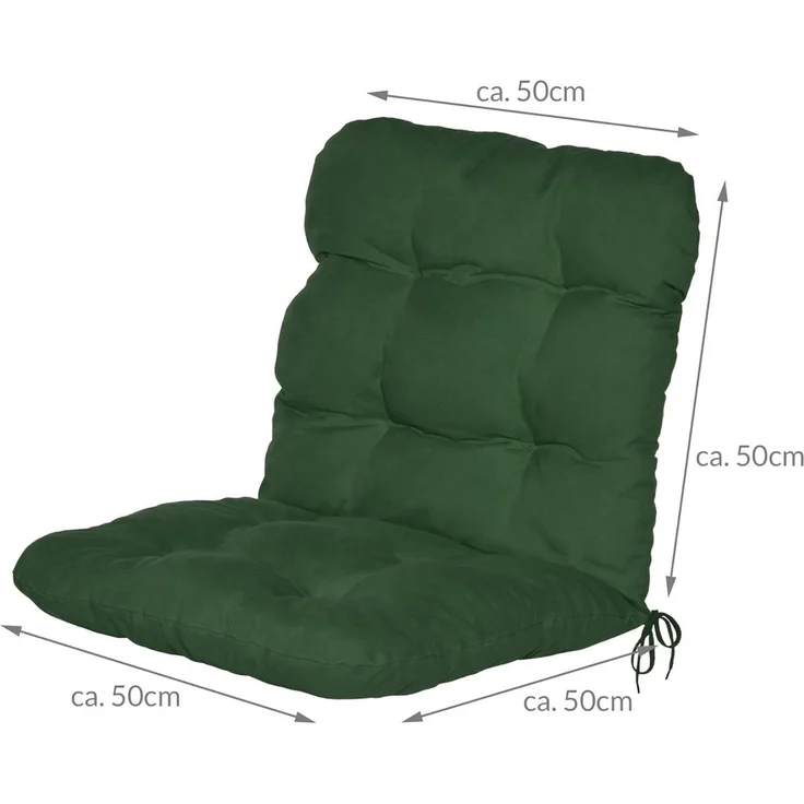 Beautissu Sitzauflage 6er Set Niedriglehner Auflagen Set Flair NL, 100 x 50 x 8 cm, Dunkelgrün, 6er Sitzkissen Niederlehner, Sitzpolster Gartenstuhl & Gartenmöbel – Bild 2