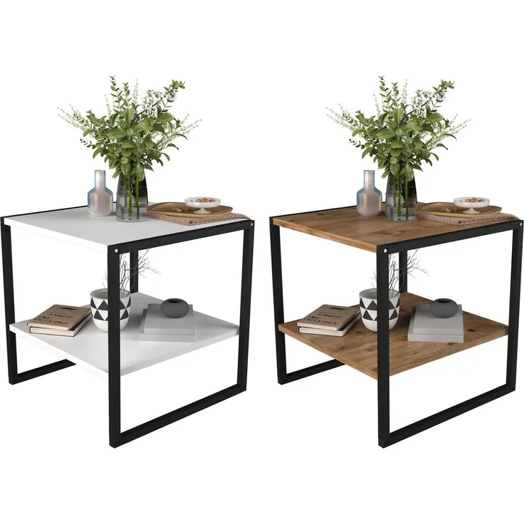 VCM Beistelltisch & Couchtisch Insasi 919063 Weiß H. 50 x B. 50 x T. 50 cm