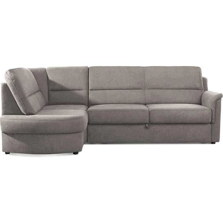Cavadore Ecksofa Paris mit Federkern / Kleines L-Sofa mit Ottomane / 243 x 87 x 155 / Hellgrau