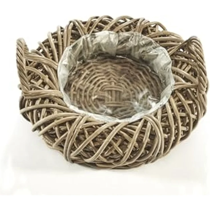 Kobolo Pflanzkübel Pflanzschale aus Rattan - Kubu grey mit Folie – Bild 6