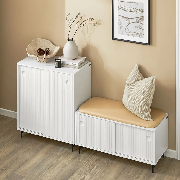 SoBuy FSB62-W Schuhschrank, MDF, Lackiert, Weiß, 70 x 87 x 37 cm – Bild 6