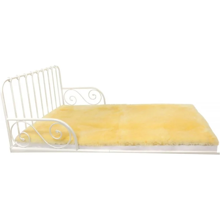Bettauflage 120 x 60 cm aus Lammfell pflanzliche Gerbung – Bild 6