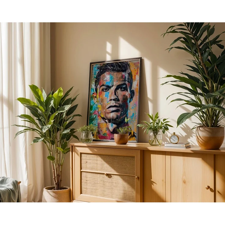 JUSTGOODMOOD Poster Premium ® Street Art Fußball Legende Ronaldo · Pop Art Wandbild, (1 St), verschiedene Größen wählbar – Bild 3