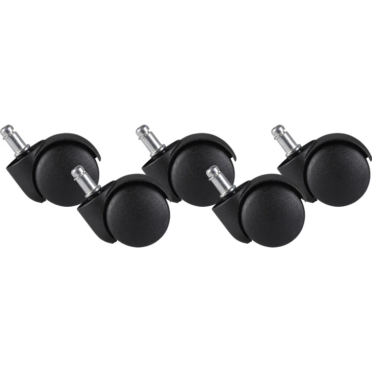 Bürostuhlrollen 5er Set Schwarz 50mm Weichboden 11mm Stift – Bild 7