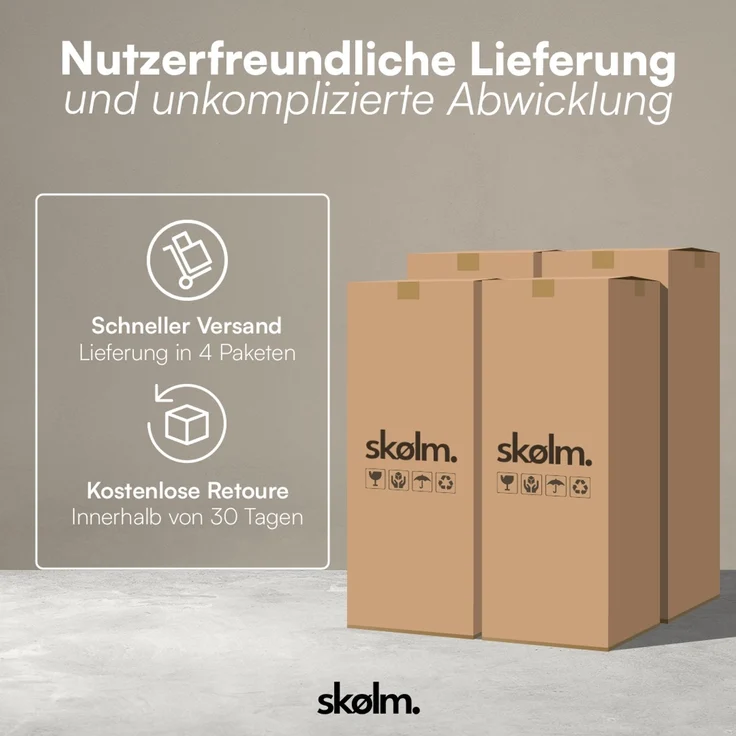 skølm 'Vanaheim' Sofa 3 Sitzer mit Hocker & 2 Kissen, Cloud Sofa Cord beige, Vollschaumcouch mit Federkern und Vakuum-Kompression, kein Aufbau erforderlich – Bild 10
