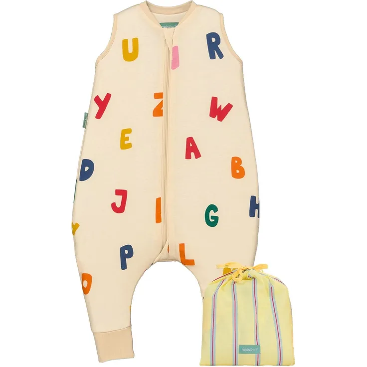molis&co - Baby Schlafsack mit Füßen - Ideal für Frühling und Herbst - Babyschlafsack mit Füßen 1 tog - Leicht gepolstert - 100% Baumwolle (Oeko-TEX 100), Premium Qualität - ABC (80 cm)
