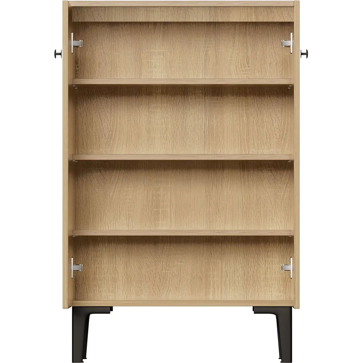 Schuhschrank, Holzfarbe aus Spanplatte mit Doppeltüren & Ablagefläche, 60x31,5x95 cm – Bild 8