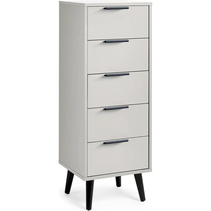 Julian Bowen Alba Schmalkommode mit 5 Schubladen, Softclose, grau, 120,5 x 45 x 40 – Bild 3