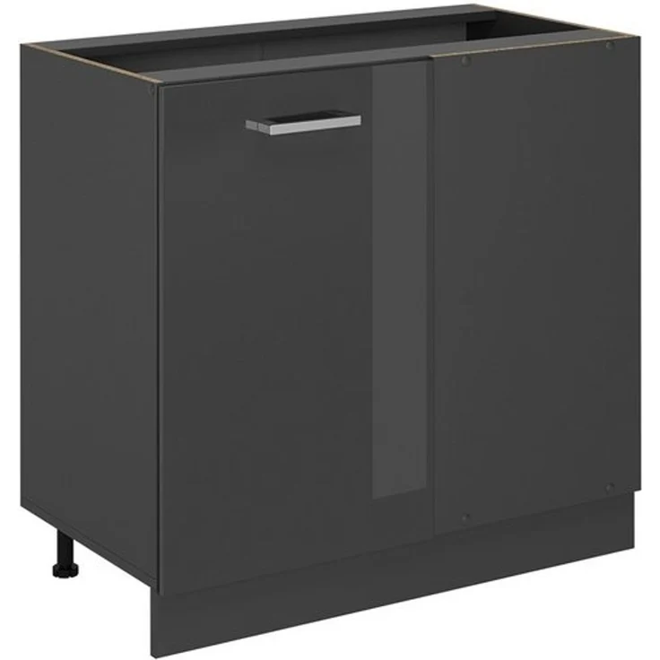 Eckunterschrank R-Line Anthrazit Hochglanz 86 cm ohne Arbeitsplatte Vicco – Bild 4