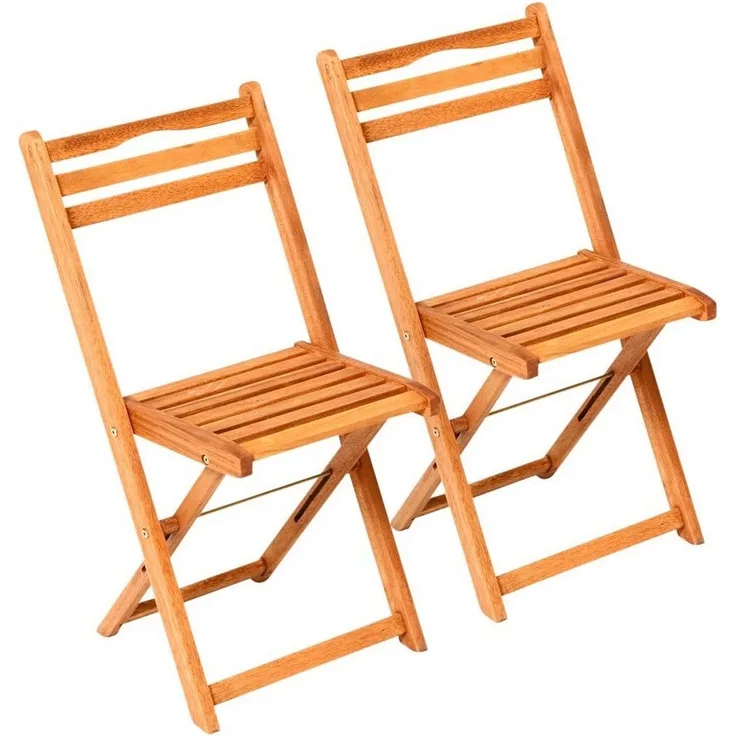 MERXX Gartenstuhl Porto (Set, 2 St), 2er Set, Eukalyptusholz, klappbar, braun