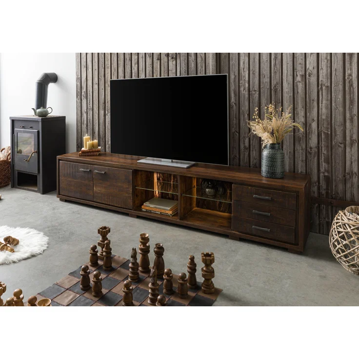 TV-Board Akazie 235x40x47 dunkelbraun lackiert BARK #216 – Bild 3