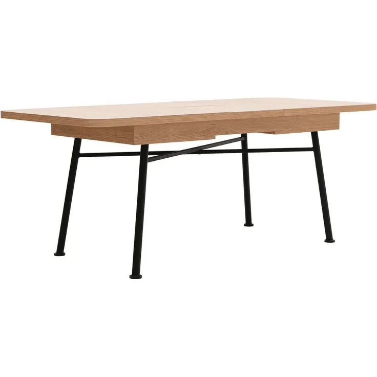 Calicosy Ausziehbarer Tisch von 160 bis 198 cm, Dekor Eiche und Schwarz - NALA - Helles Holz – Bild 8