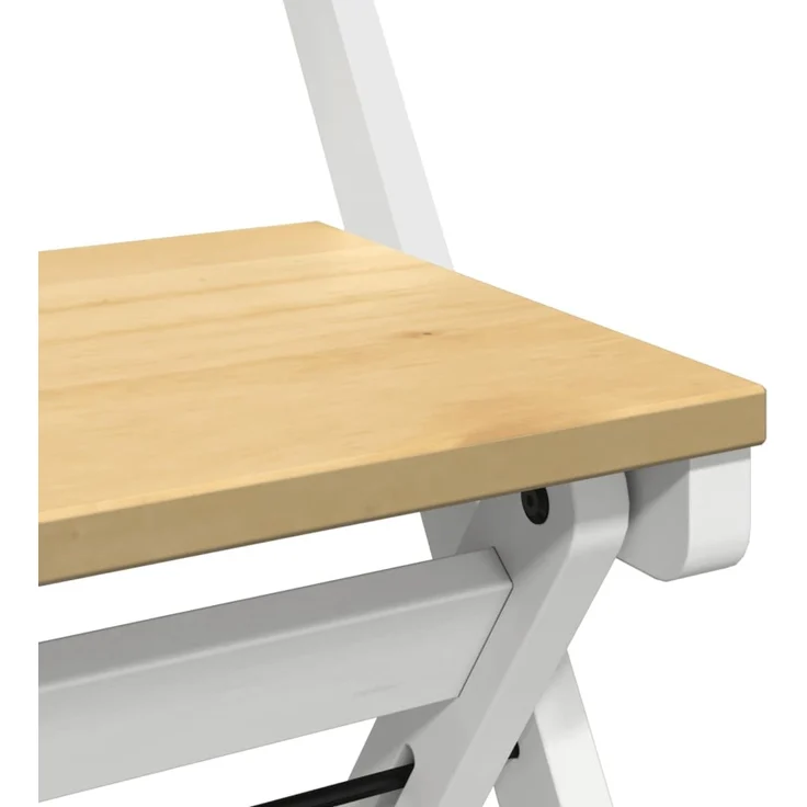 vidaXL Esszimmerstühle Klappbar 4 Stk. Corona Weiß Massivholz Kiefer 4013436 – Bild 8