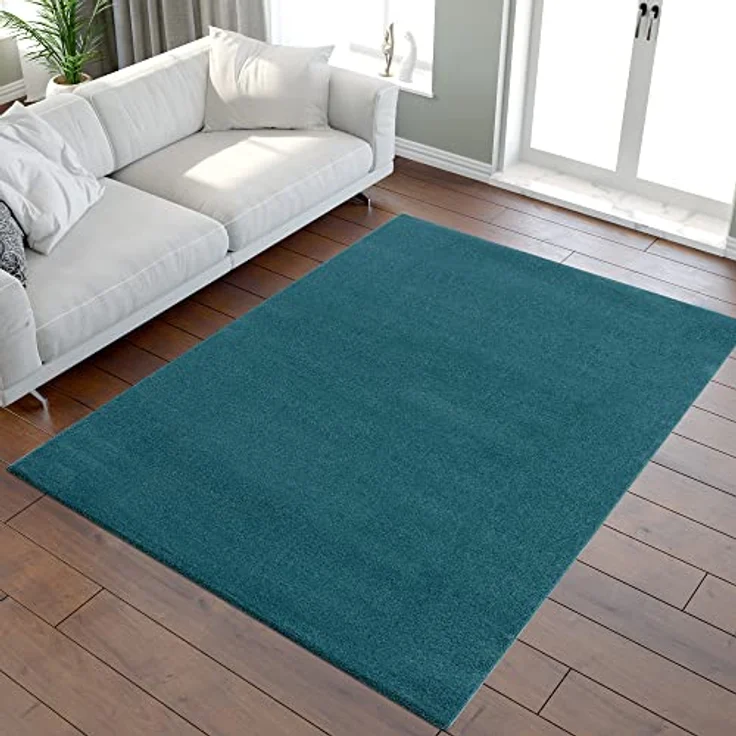 Novel Webteppich Uni, Dunkelblau, rechteckig 80x150 cm, Oeko-Tex® Standard 100, pflegeleicht, aus 100% Polypropylen – Bild 3