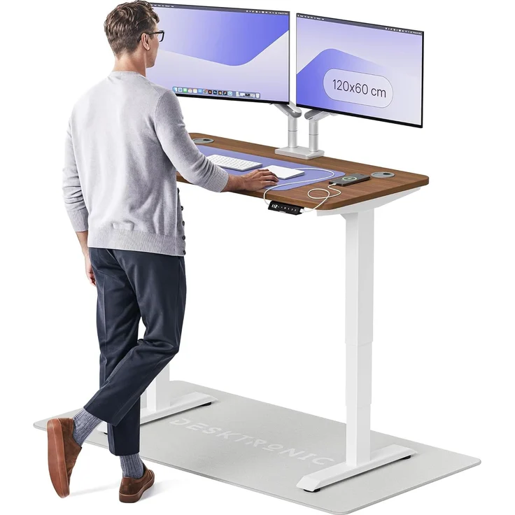 Desktronic HomePro Höhenverstellbarer Schreibtisch 120 × 60 cm – Elektrischer Schreibtisch Mit Zwei Elektrischen Motoren, Touchscreen-Steuerung und Integrierten USB-A- und USB-C-Ladeanschlüssen – Bild 1