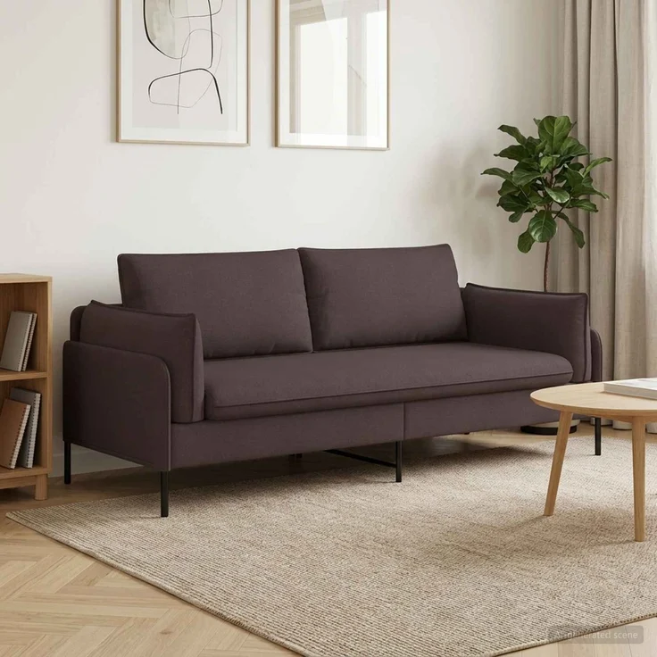 vidaXL 3-Sitzer-Sofa Dunkelbraun 222 x 81 x 89 cm Stoff 42048633 – Bild 1