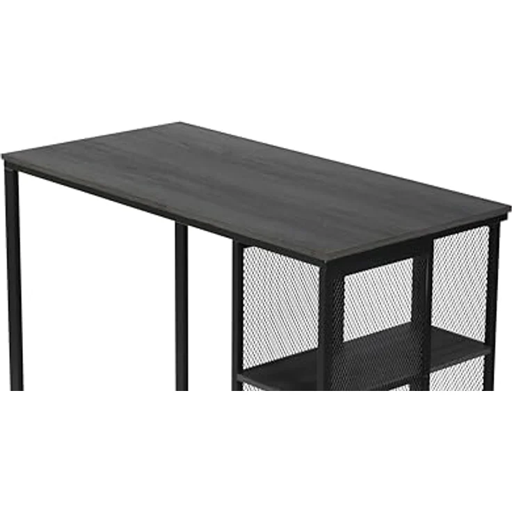 Hela Tische, Bartisch Bistrotisch Klara, Dekor Eiche Dunkelgrau, Metall-Regal-Gestell, 120 x 60 x 103 cm – Bild 7