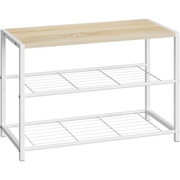 WOLTU Schuhregal mit 2 Ebenen, Schuhständer Metall, Schuhaufbewahrung platzsparend, Schuhorganizer für 6 Paar, Flur Wohnzimmer, 63 x 43 x 30 cm, weiß – Bild 9