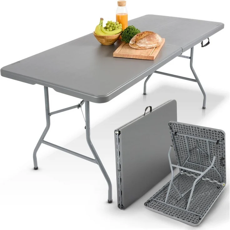 Arebos Klapptisch 182 x 74 x 74 cm Campingtisch Partytisch Gartentisch Buffettisch – Bild 1