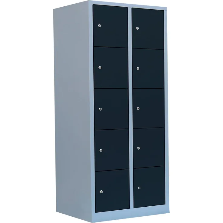 XL Schließfachschrank Fächerschrank 10 Fächer 1800 x 800 x 500 mm lichtgrau/anthrazit