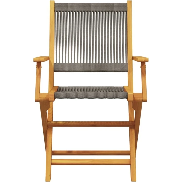 vidaXL Gartenstühle 2 Stk. Grau Massivholz Akazie und Polypropylen 367667 – Bild 11