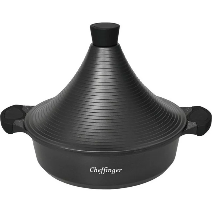 Tajines Tagine Topf Schmortopf Dampfgarer Ø 32 cm Cheffinger CF-TAJ32 Schwarz – Bild 4