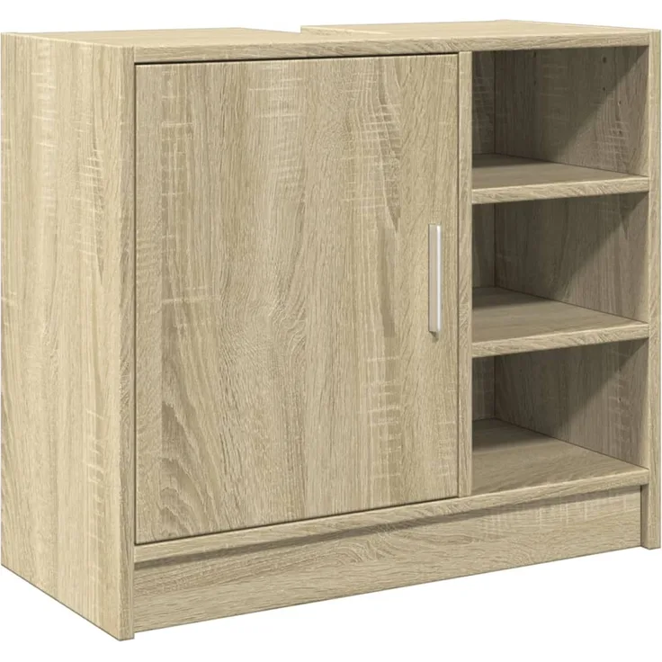 Waschbeckenunterschrank, Badschrank, Unterschrank Sonoma-Eiche 63x29x55 cm Holzwerkstoff j352p
