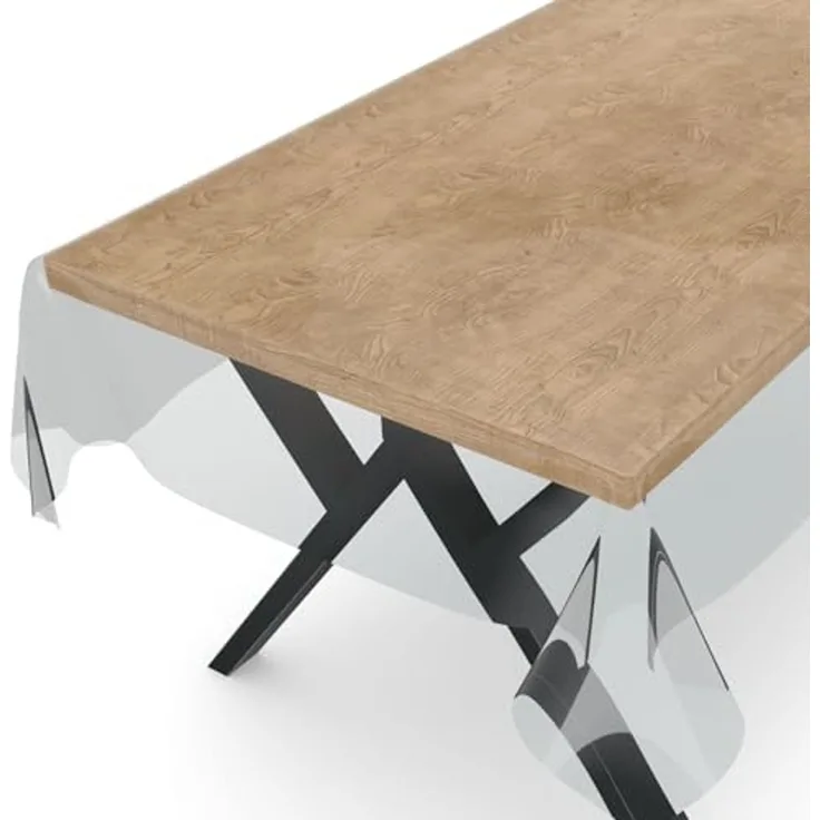 ANRO Tischdecke KLARA abwaschbar Tischfolie transparent Gartentischdecke 0,3mm (Einzelstück 1-tlg), wasserabweisend Durchsichtig Transparent Breite 140cm