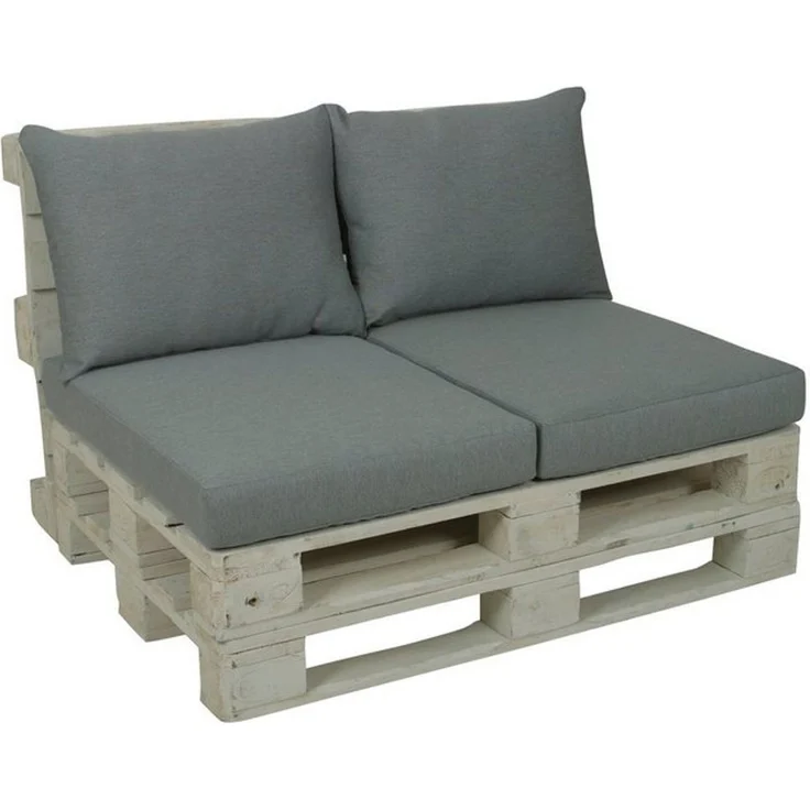 GO-DE Palettenkissen, 60x80 cm, 12 cm gepolstert, 2 Sitz- und 2 Rückenkissen für 1 Palette – Bild 4