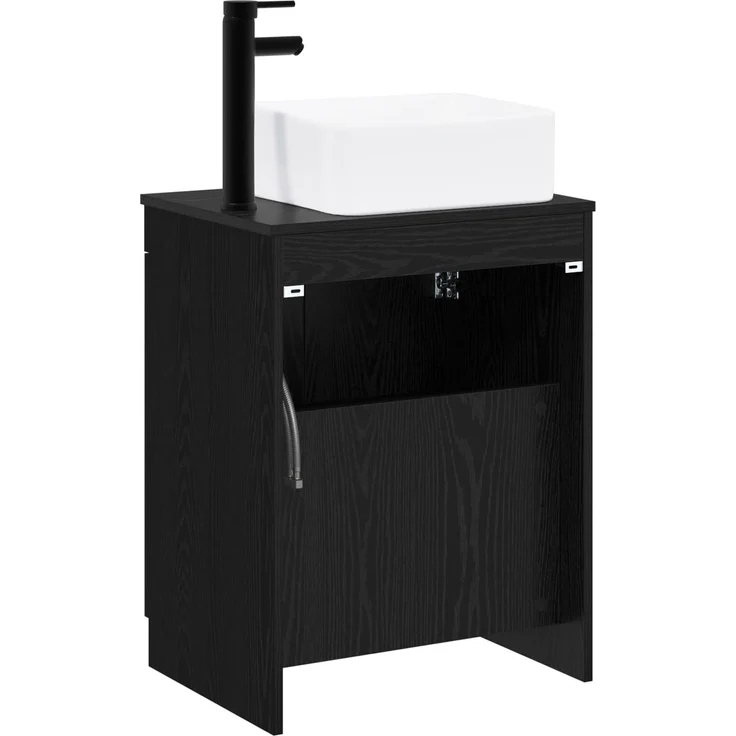 vidaXL Waschbeckenschrank Schwarze Eiche 54 x 41 x 100 cm 3404233 – Bild 7