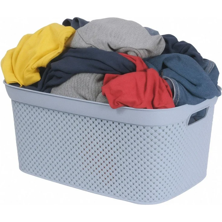 Koopman Wäschekorb Wäschewanne Kunststoff 4 Farben 4er Set (4 St), Hellblau, 2 Tragegriffe, 35 Liter, Kunststoff, Stabil – Bild 3