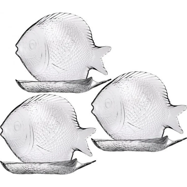 Fischteller Glas 19,5x15 cm - 6 Stück