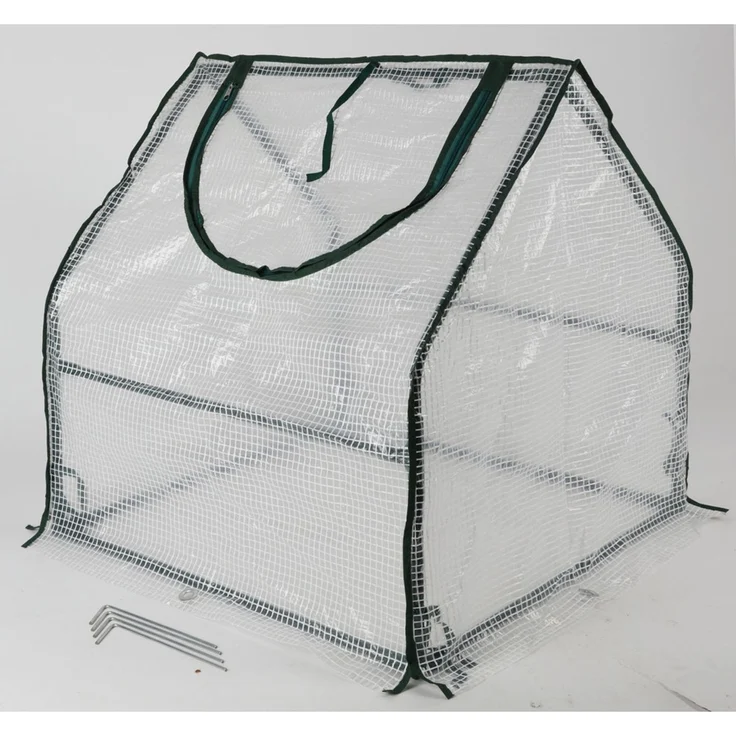 BURI Mini Frühbeet Pflanzenhaus mit Metallgestell, Abdeckung robust, wetterfest, PE-Gewebe, 60x60x60cm – Bild 3