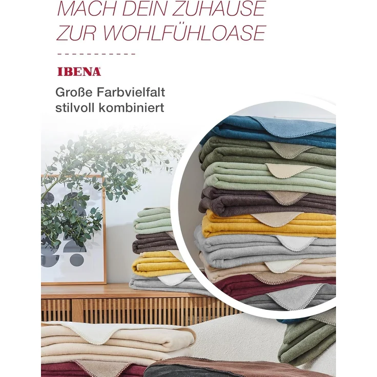 Ibena 'Dublin' Wohndecke, Jacquard petrol / türkis, 150 x 200 cm – Bild 6