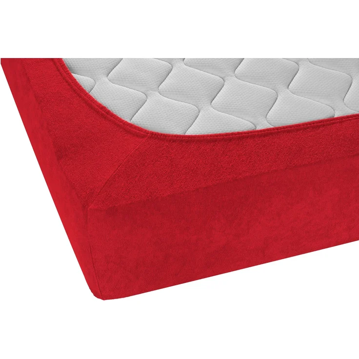 biberna Frottee-Stretch-Spannbetttuch 0012344, rot, 1x 180x200 cm - 200x200 cm – Bild 2