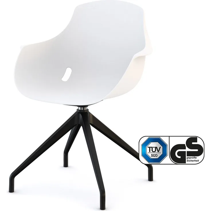 ASSMANN Schalenstuhl Consento Triest Schwarz 63x56x83cm Kunststoff